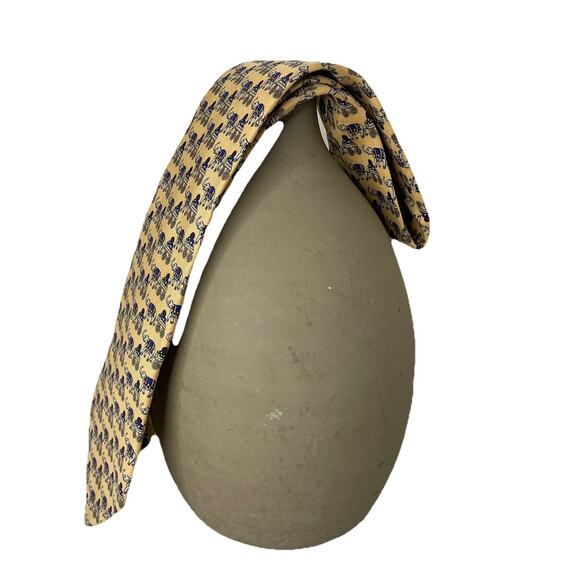 Brooks Basics Royal Elephants & Carts Printed Pure Silk Neck Tie USA Multicolor - Picture 7 of 13